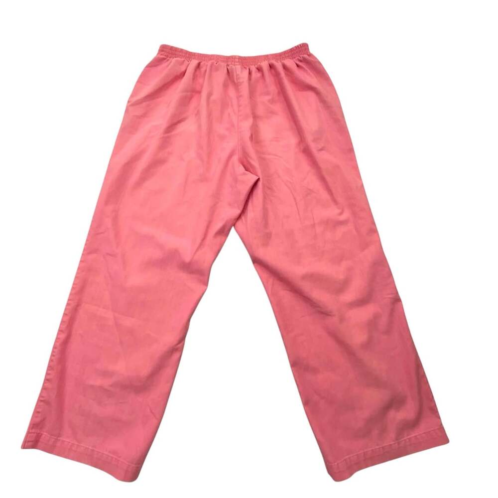 Alfred Dunner Casual Pants Size 16 Pink Cotton Blend Straight Leg